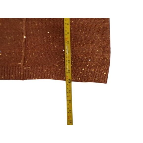 WD-NY Womens Medium Copper Sequin Knit V-Neck Sweater, NWT. - Picture 7 of 7